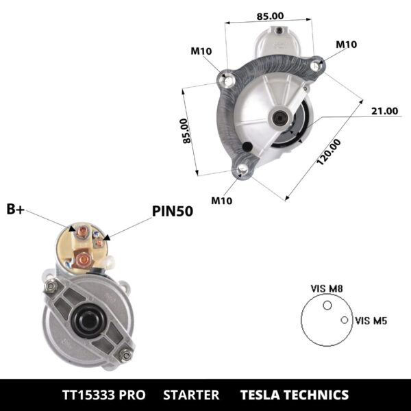 TT15333 PRO, Motor de arranque, 12V, 1.9KW