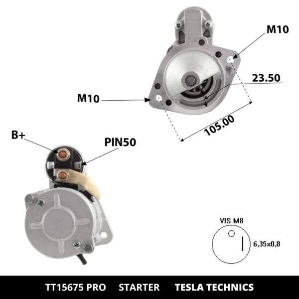 TT15675 PRO, Motor de arranque, 12V, 2.2KW