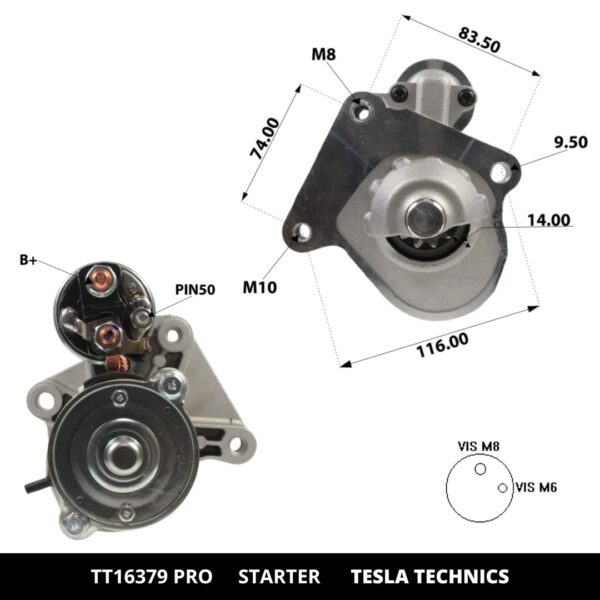 TT16379 PRO, Motor de arranque, 12V, 1.2KW