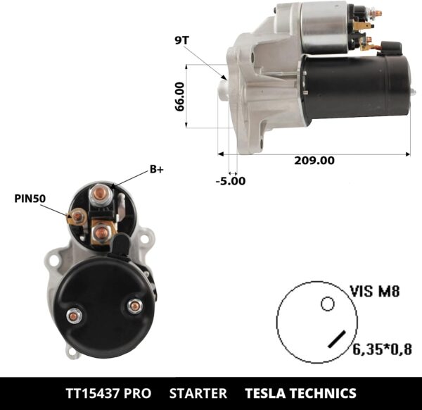 TT15437 PRO, Motor de arranque, 12V, 0.9KW