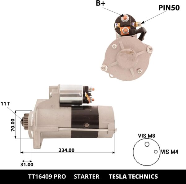 TT16409 PRO, Motor de arranque, 12V, 2KW