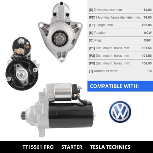 TT15561 PRO, Motor de arranque, 12V, 1.8KW
