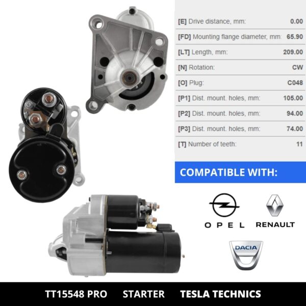TT15548 PRO, Motor de arranque, 12V, 1.4KW