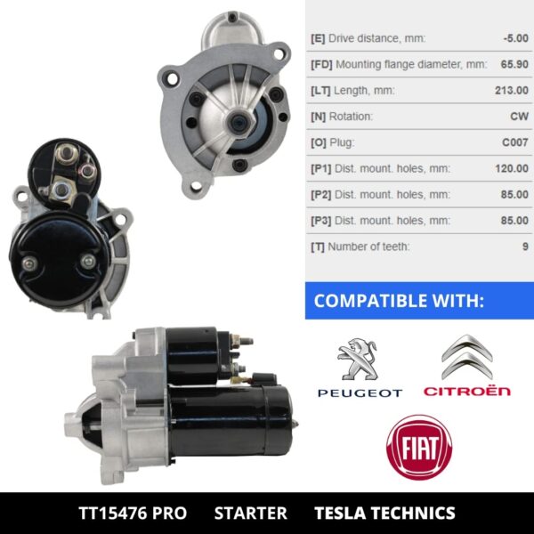 TT15476 PRO, Motor de arranque, 12V, 1.1KW