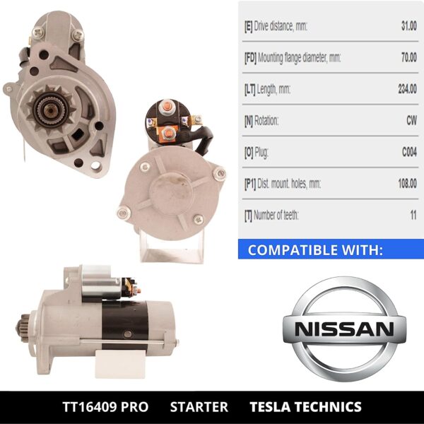 TT16409 PRO, Motor de arranque, 12V, 2KW