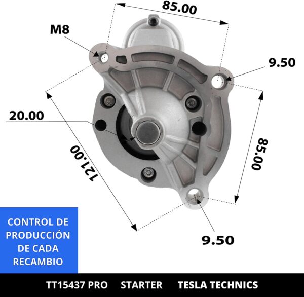 TT15437 PRO, Motor de arranque, 12V, 0.9KW