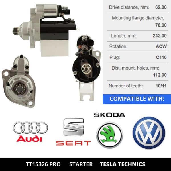 TT15326 PRO, Motor de arranque, 12V, 2KW