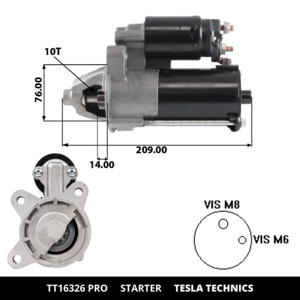 TT16326 PRO, Motor de arranque, 12V, 1.4KW