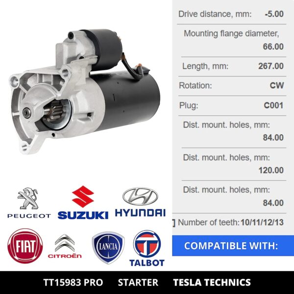 TT15983 PRO, Motor de arranque, 12V, 1.7KW