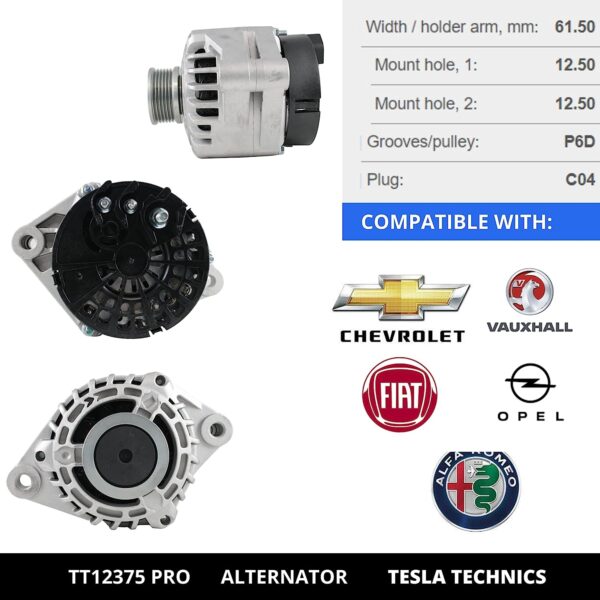 TT12375 PRO, Alternador, 12V, 120A