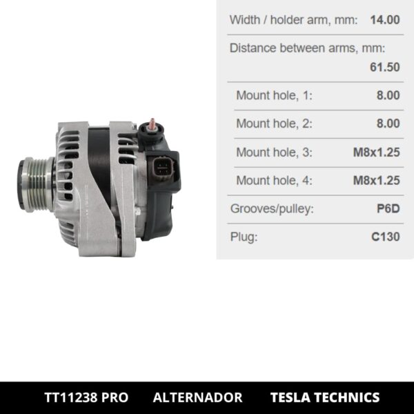 TT11238 PRO, Alternador, 12V, 125A