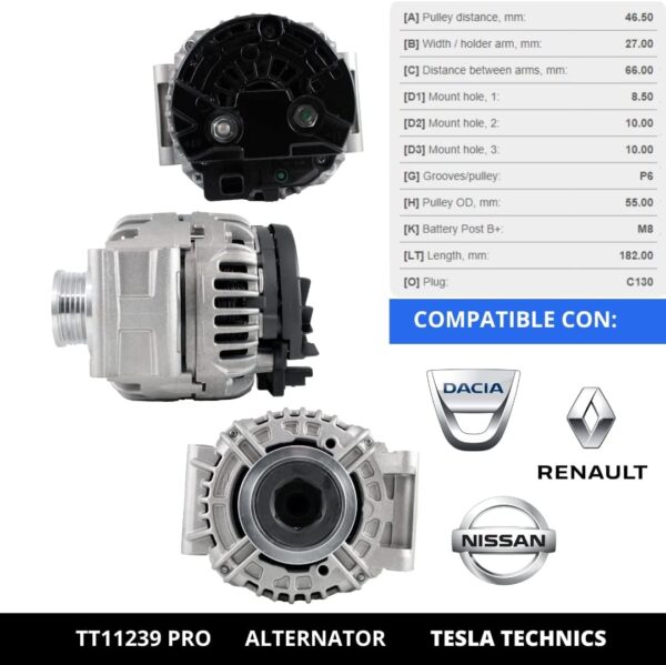 TT11239 PRO, Alternador, 12V, 98A