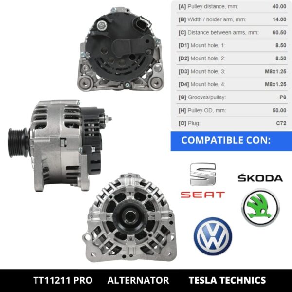 TT11240 PRO, Alternador, 12V, 150A