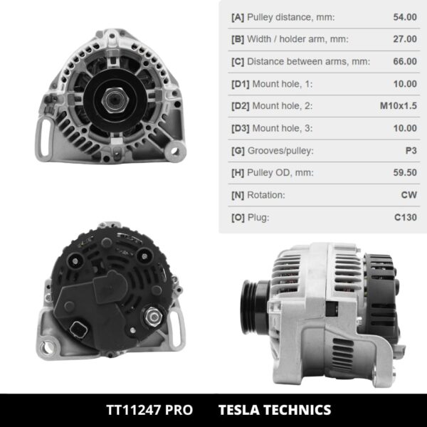 TT11247 PRO, Alternador, 12V, 75A