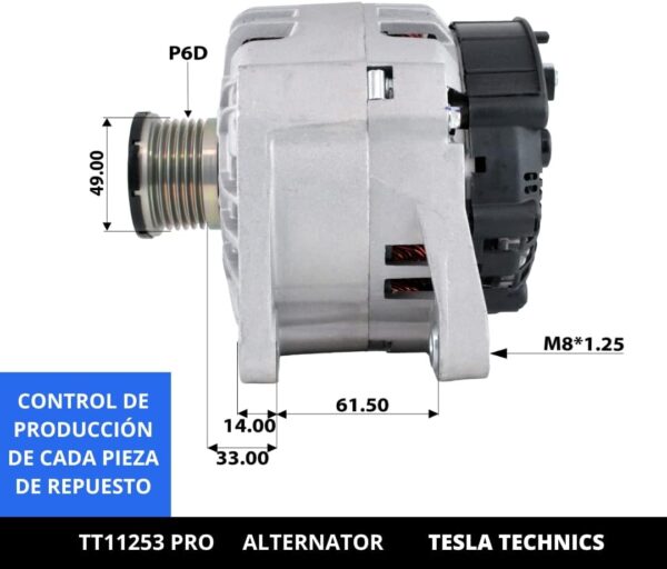TT11253 PRO, Alternador, 12V, 125A
