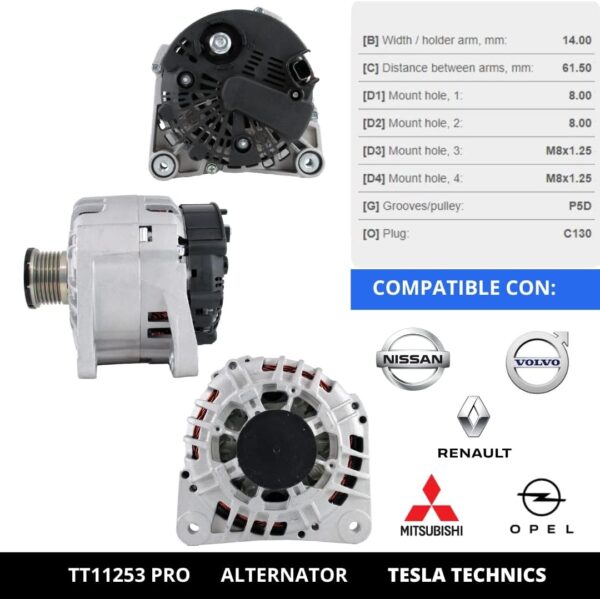 TT11253 PRO, Alternador, 12V, 125A