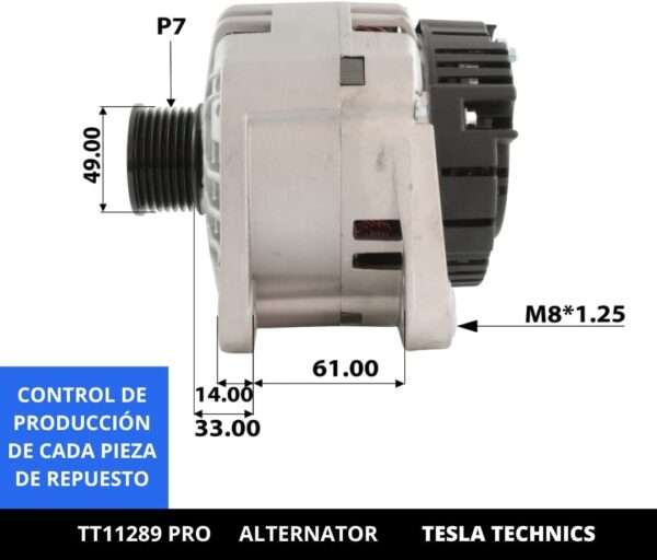 TT11289 PRO, Alternador, 12V, 125A