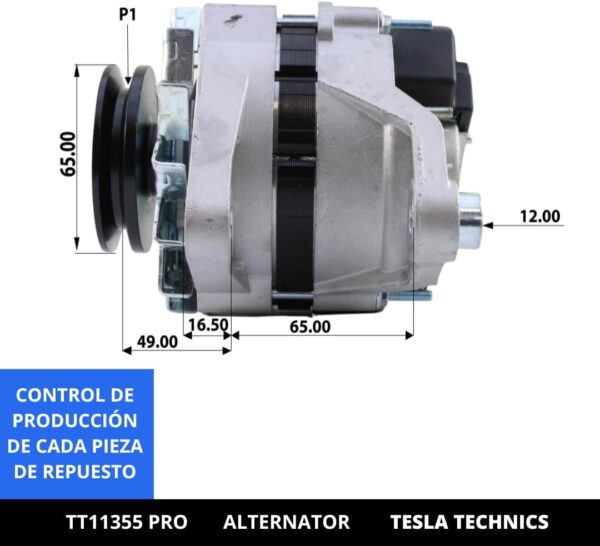 TT11355 PRO, Alternador, 12V, 55A