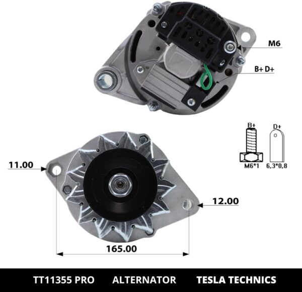 TT11355 PRO, Alternador, 12V, 55A