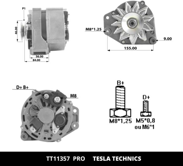TT11357 PRO, Alternador, 12V, 90A