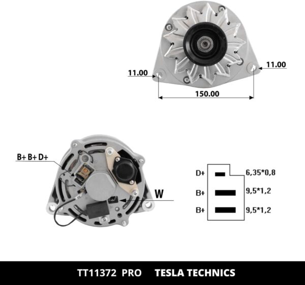 TT11372 PRO, Alternador, 12V, 70A