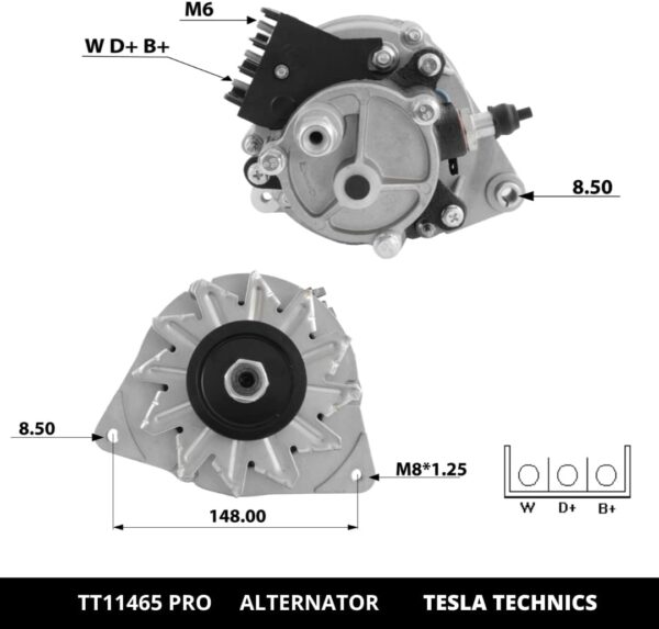 TT11465 PRO, Alternador, 12V, 70A