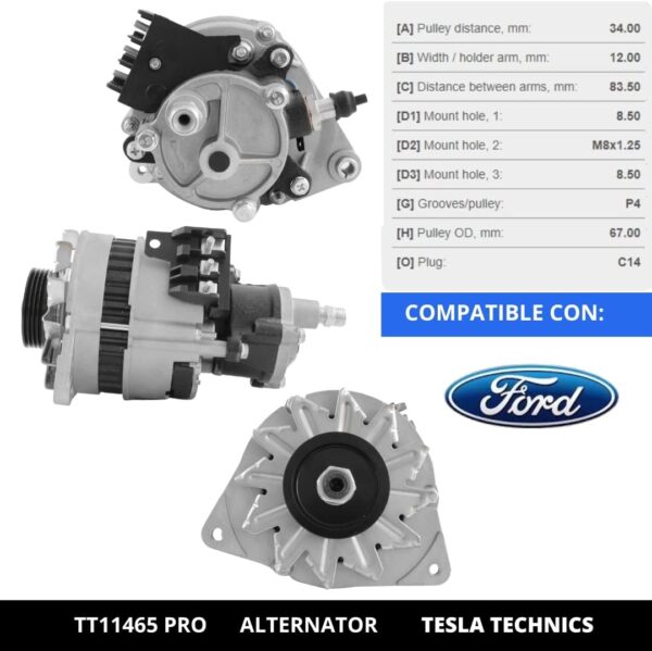 TT11465 PRO, Alternador, 12V, 70A