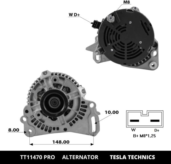 TT11470 PRO, Alternador, 12V, 70A