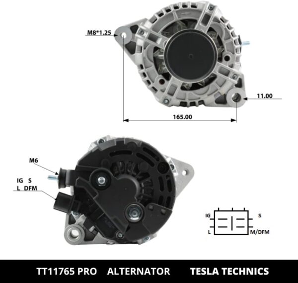 TT11765 PRO, Alternador, 12V, 80A