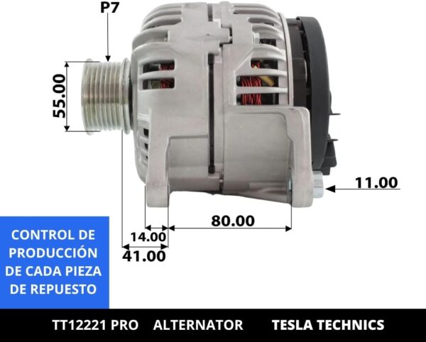 TT12221 PRO, Alternador, 12V, 140A