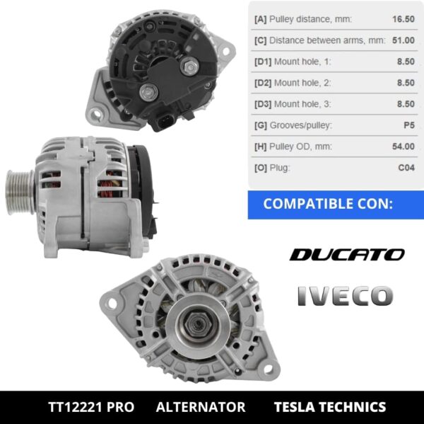 TT12221 PRO, Alternador, 12V, 140A