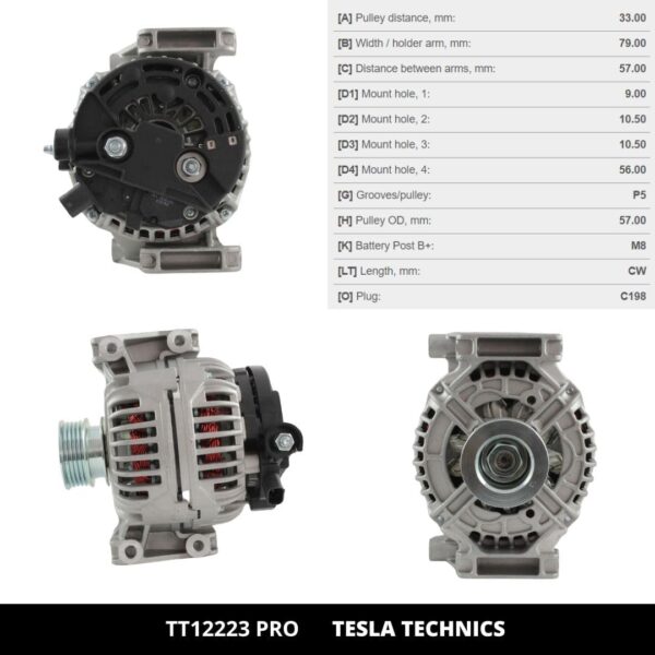 TT12223 PRO, Alternador, 12V, 120A