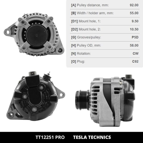 TT12251 PRO, Alternador, 12V, 130A