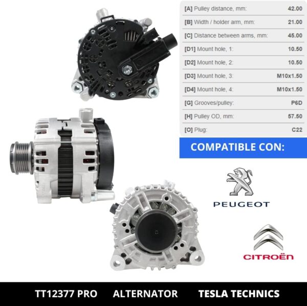 TT12377 PRO, Alternador, 12V, 180A