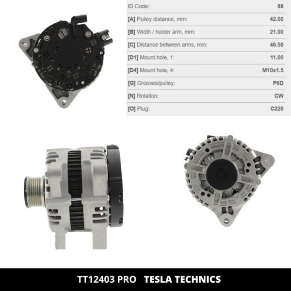 TT12403 PRO, Alternador, 12V, 150A