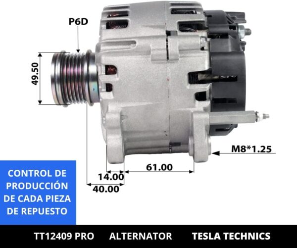 TT12409 PRO, Alternador, 12V, 140A
