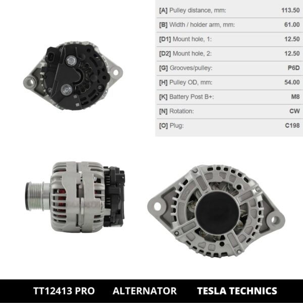 TT12413 PRO, Alternador, 12V, 140A