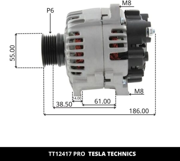 TT12417 PRO, Alternador, 12V, 110A