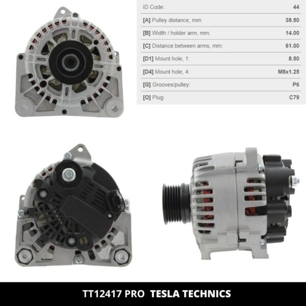 TT12417 PRO, Alternador, 12V, 110A