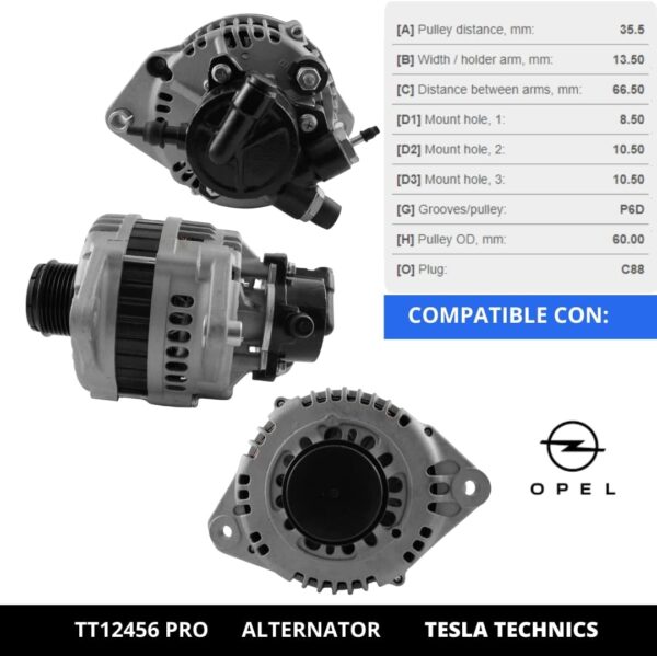 TT12456 PRO, Alternador, 12V, 110A