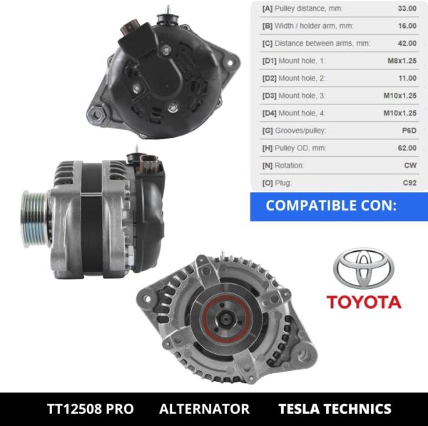 TT12508 PRO, Alternador, 12V, 100A
