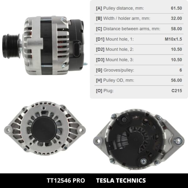TT12546 PRO, Alternador, 12V, 120A