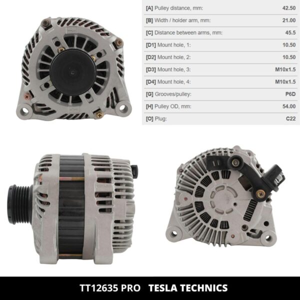 TT12635 PRO, Alternador, 12V, 180A
