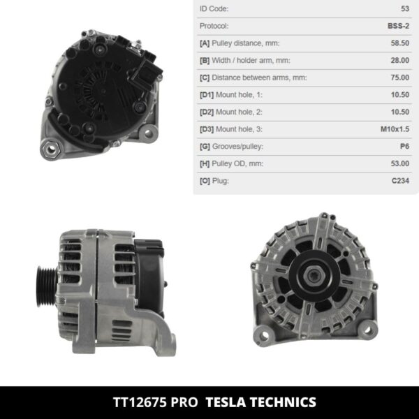 TT12675 PRO, Alternador, 12V, 180A