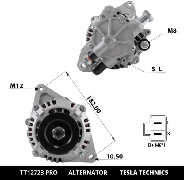 TT12723 PRO, Alternador, 12V, 75A