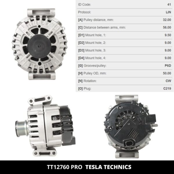 TT12760 PRO, Alternador, 12V, 180A