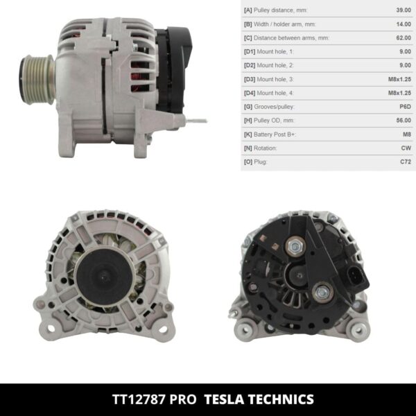 TT12787 PRO, Alternador, 12V, 150A