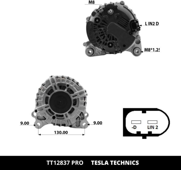 TT12837 PRO, Alternador, 12V, 140A