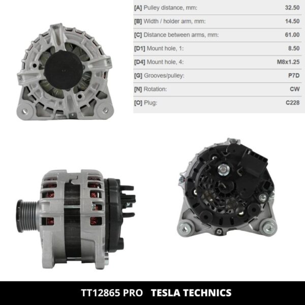 TT12865 PRO, Alternador, 12V, 150A