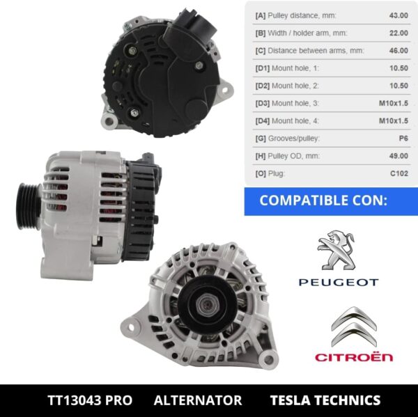 TT1304320PRO_4.jpg TT13043 PRO, Alternador, 12V, 80A